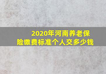 2020年河南养老保险缴费标准个人交多少钱