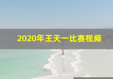 2020年王天一比赛视频