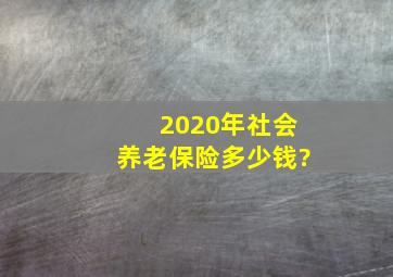 2020年社会养老保险多少钱?