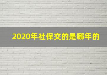 2020年社保交的是哪年的