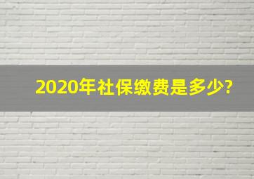 2020年社保缴费是多少?