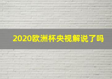 2020欧洲杯央视解说了吗