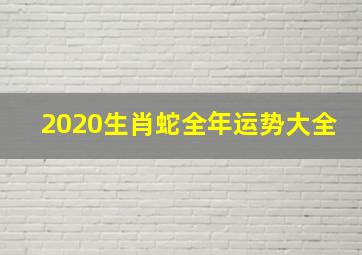 2020生肖蛇全年运势大全