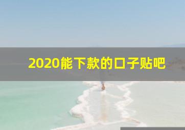 2020能下款的口子贴吧