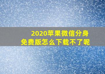 2020苹果微信分身免费版怎么下载不了呢