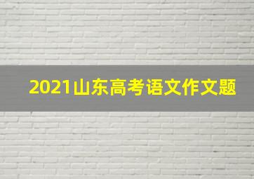 2021山东高考语文作文题