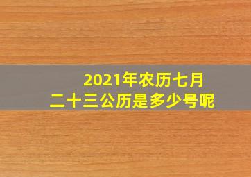 2021年农历七月二十三公历是多少号呢