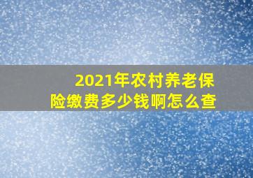 2021年农村养老保险缴费多少钱啊怎么查