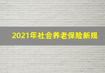 2021年社会养老保险新规