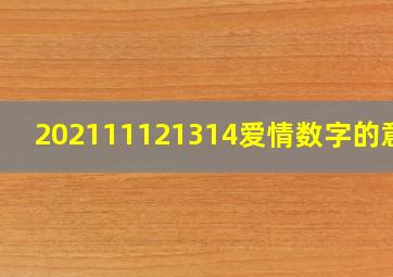 202111121314爱情数字的意思