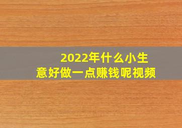 2022年什么小生意好做一点赚钱呢视频