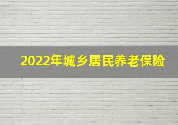 2022年城乡居民养老保险