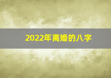 2022年离婚的八字