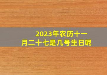 2023年农历十一月二十七是几号生日呢