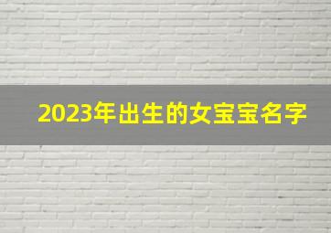 2023年出生的女宝宝名字