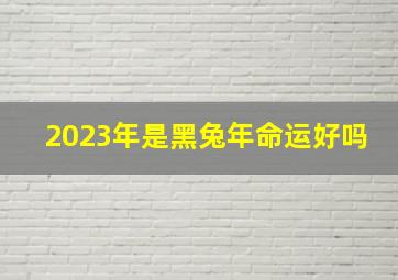 2023年是黑兔年命运好吗