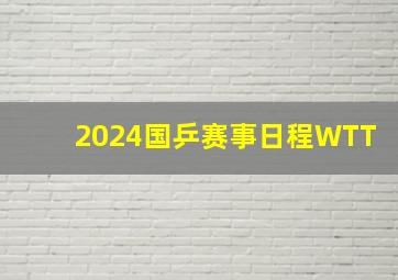 2024国乒赛事日程WTT