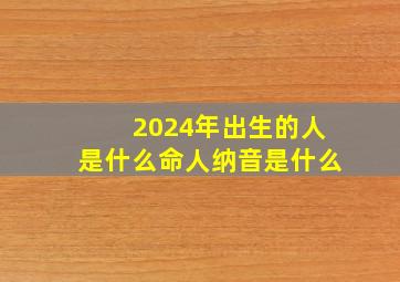 2024年出生的人是什么命人纳音是什么