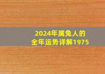 2024年属兔人的全年运势详解1975