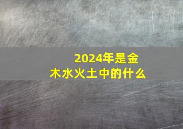 2024年是金木水火土中的什么