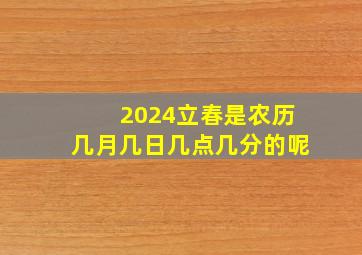 2024立春是农历几月几日几点几分的呢