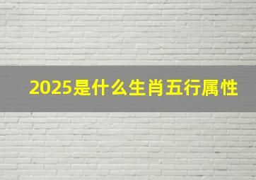 2025是什么生肖五行属性