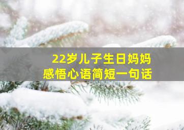 22岁儿子生日妈妈感悟心语简短一句话