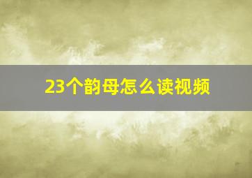 23个韵母怎么读视频