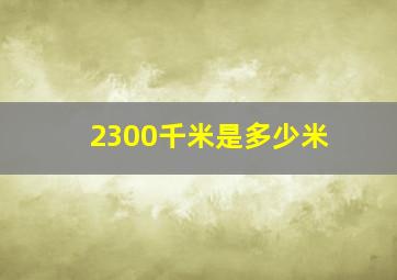 2300千米是多少米