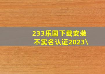 233乐园下载安装不实名认证2023\