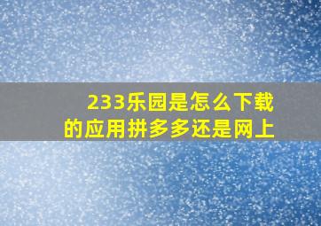 233乐园是怎么下载的应用拼多多还是网上