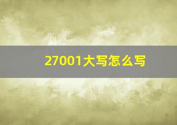 27001大写怎么写