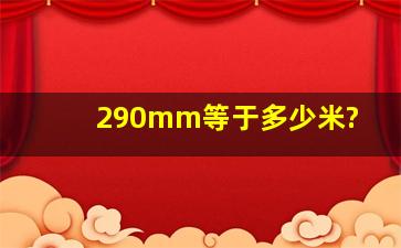 290mm等于多少米?