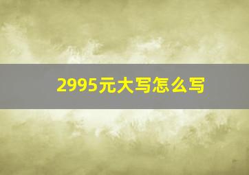 2995元大写怎么写