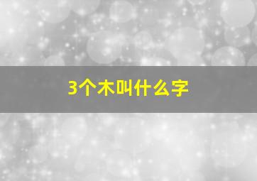 3个木叫什么字