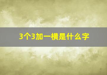 3个3加一横是什么字