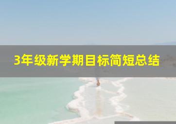 3年级新学期目标简短总结