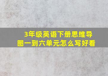 3年级英语下册思维导图一到六单元怎么写好看