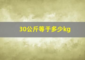 30公斤等于多少kg