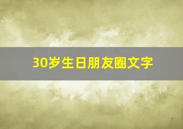 30岁生日朋友圈文字