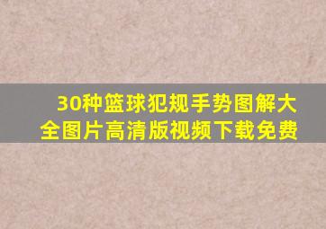 30种篮球犯规手势图解大全图片高清版视频下载免费