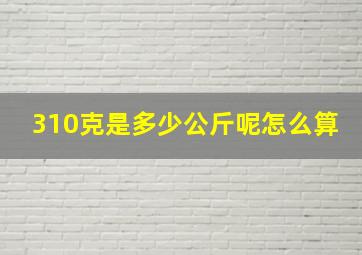 310克是多少公斤呢怎么算