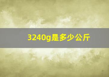 3240g是多少公斤