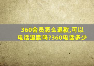 360会员怎么退款,可以电话退款吗?360电话多少