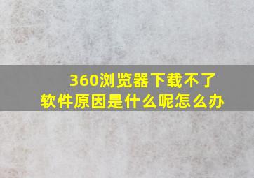 360浏览器下载不了软件原因是什么呢怎么办