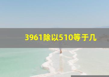 3961除以510等于几