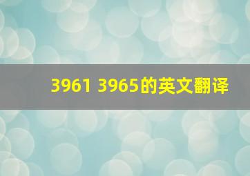 3961+3965的英文翻译