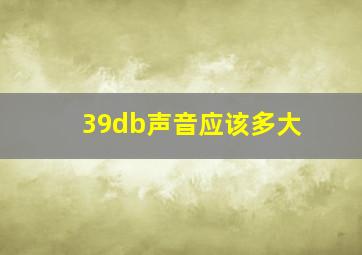 39db声音应该多大