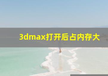 3dmax打开后占内存大