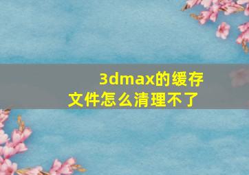 3dmax的缓存文件怎么清理不了